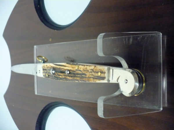 Siciliano A.G.A. Campolin- sicilian fighting - italian stiletto 30 cm - corno di cervo / deer horn - 4