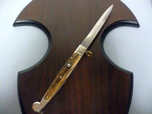 Siciliano A.G.A. Campolin- sicilian fighting - italian stiletto 30 cm - corno di cervo / deer horn - 4