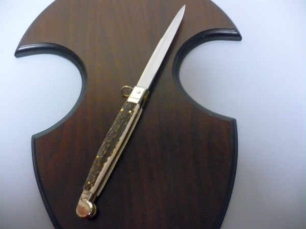 Siciliano A.G.A. Campolin- sicilian fighting - italian stiletto 30 cm - deer horn - 4