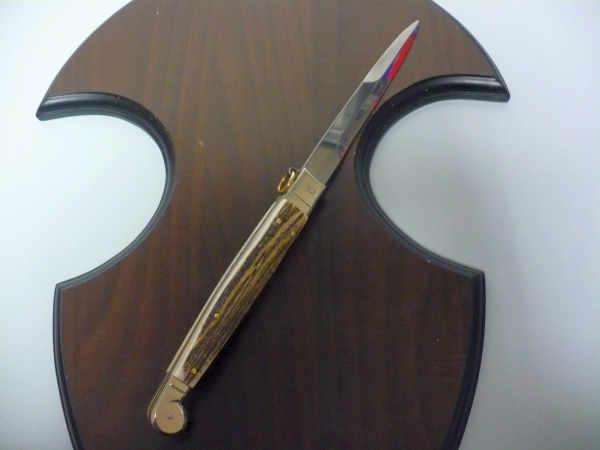 Siciliano A.G.A. Campolin- sicilian fighting - italian stiletto 30 cm - corno di cervo / deer horn - 4
