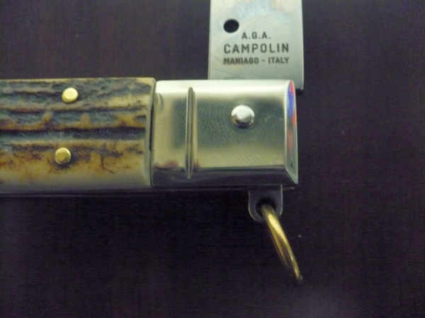 Siciliano A.G.A. Campolin- sicilian fighting - italian stiletto 30 cm - corno di cervo / deer horn - 4