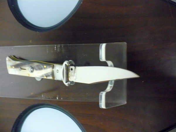 Famiglia Spadon - stiletto  calibro /20 - bufalo brasiliano - taglio classico clip point - 11