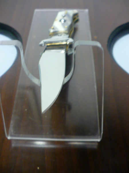 Famiglia Spadon - stiletto  calibro /20 - bufalo brasiliano - taglio classico clip point - 11
