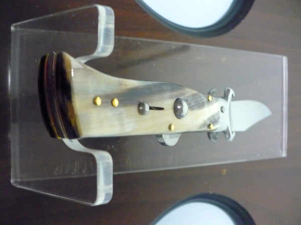 Famiglia Spadon - stiletto  calibro /20 - bufalo brasiliano - taglio classico clip point - 11