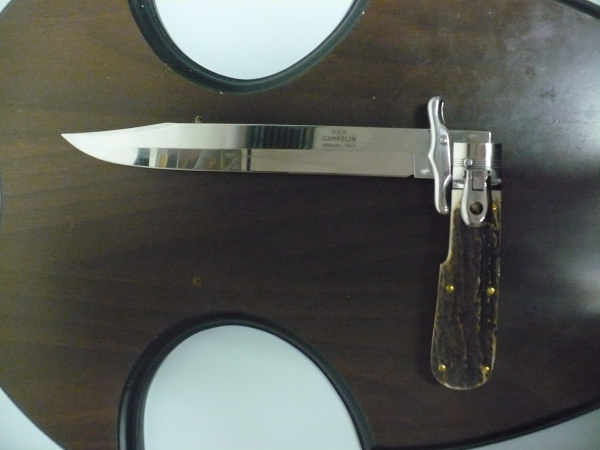 A.G.A.Campolin - Wild boar knife , pugnale- 30 cm , taglio cliassico clip piont - corno di cervo / deer horn