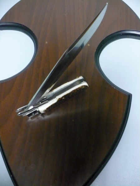 A.G.A.Campolin - Wild boar knife , pugnale- 30 cm , taglio cliassico clip piont - corno di cervo / deer horn