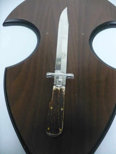 A.G.A.Campolin - Wild boar knife , pugnale- 30 cm , taglio cliassico clip piont - corno di cervo / deer horn