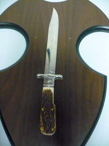 A.G.A.Campolin - Wild boar knife , pugnale- 30 cm , taglio cliassico clip piont - corno di cervo / deer horn