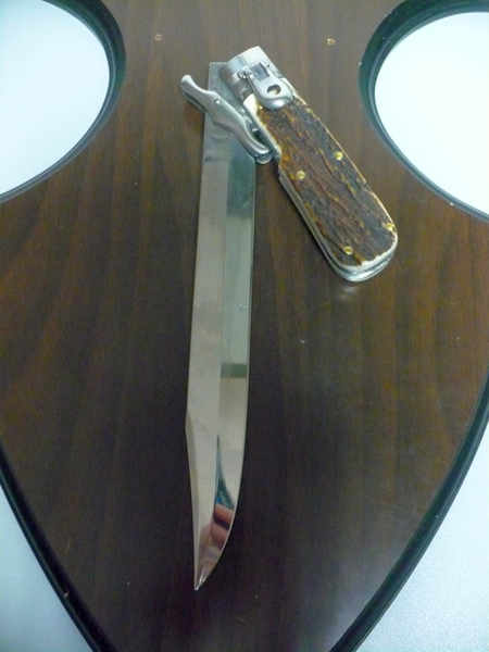 A.G.A.Campolin - Wild boar knife , pugnale- 30 cm , taglio cliassico clip piont - corno di cervo / deer horn