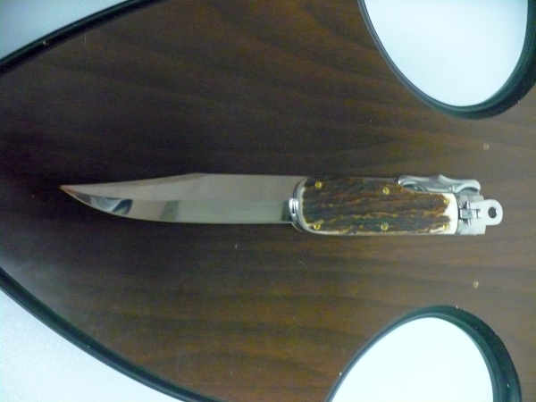 A.G.A.Campolin - Wild boar knife , pugnale- 30 cm , taglio cliassico clip piont - corno di cervo / deer horn