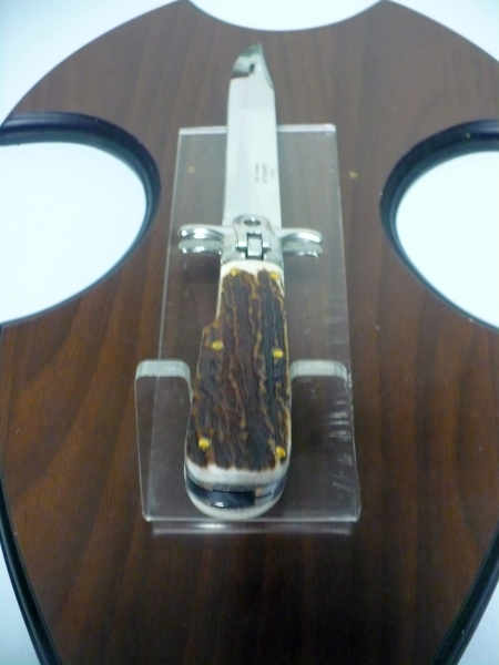 A.G.A.Campolin - Wild boar knife , pugnale- 30 cm , taglio cliassico clip piont - corno di cervo / deer horn