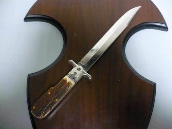 A.G.A.Campolin - Wild boar knife , pugnale- 30 cm , taglio cliassico clip piont - corno di cervo / deer horn