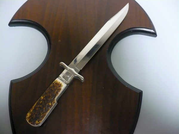 A.G.A.Campolin - Wild boar knife , pugnale- 30 cm , taglio cliassico clip piont - corno di cervo / deer horn